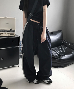 ラインストリングバンディングパンツ NAVY