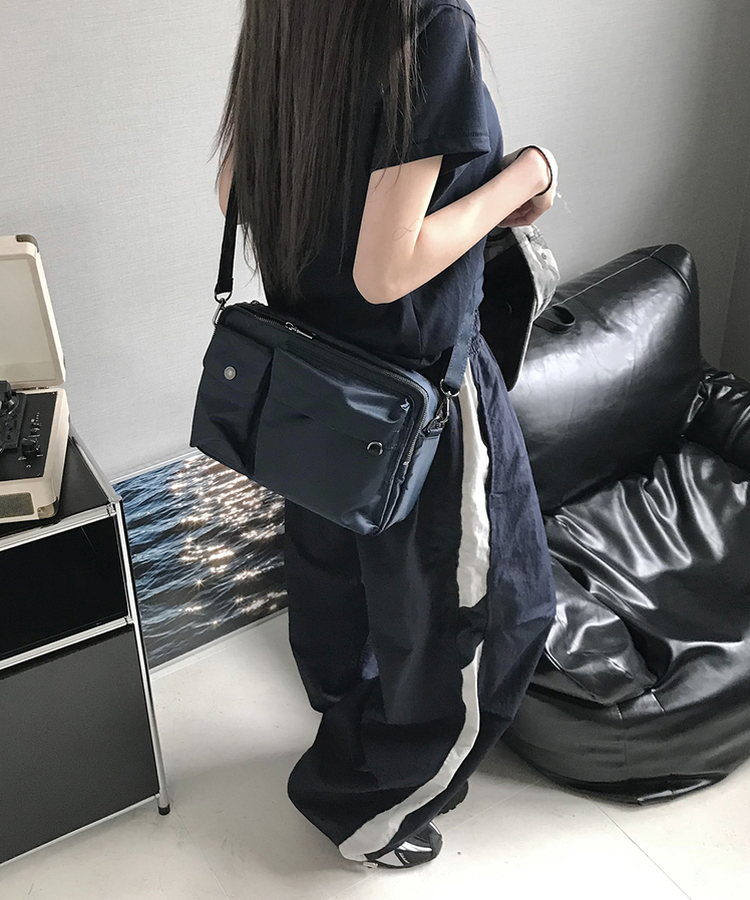 ラインストリングバンディングパンツ NAVY