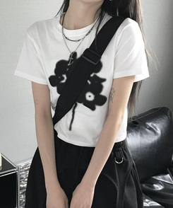 半袖Tシャツ クローバークロップ半袖Tシャツ WHITE