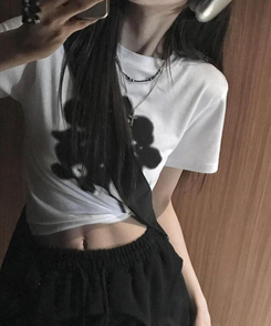 半袖Tシャツ クローバークロップ半袖Tシャツ WHITE