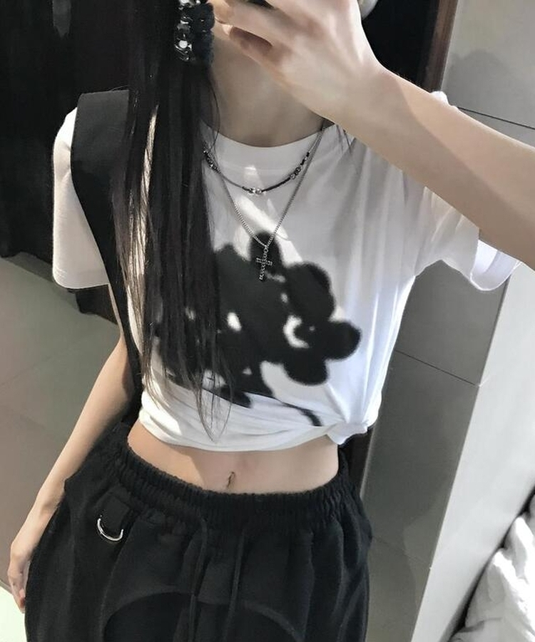 クローバークロップ半袖Tシャツ WHITE