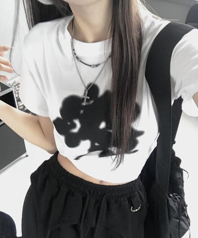 クローバークロップ半袖Tシャツ WHITE