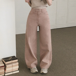 【丈別】コットンセミワイドロングパンツ PINK