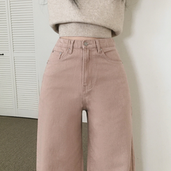 【丈別】コットンセミワイドロングパンツ PINK