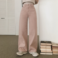 【丈別】コットンセミワイドロングパンツ PINK