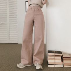 【丈別】コットンセミワイドロングパンツ PINK