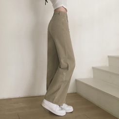 【丈別】コットンセミワイドロングパンツ KHAKI BEIGE