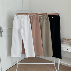 【丈別】コットンセミワイドロングパンツ