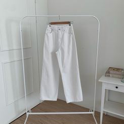 【丈別】コットンセミワイドロングパンツ