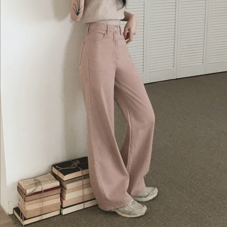 【丈別】コットンセミワイドロングパンツ PINK