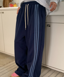 トレーニングパンツ バイカラートレーニングジャージパンツ(6color) NAVY