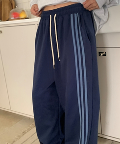 トレーニングパンツ バイカラートレーニングジャージパンツ(6color) NAVY