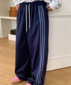 トレーニングパンツ バイカラートレーニングジャージパンツ(6color) NAVY