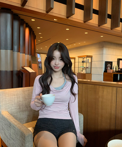 長袖Tシャツ シャーリング長袖Tシャツ(5color) PINK