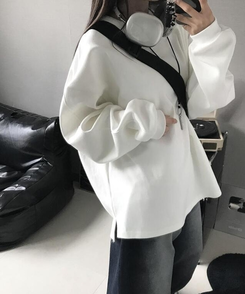 長袖Tシャツ 無地スリットTシャツ(6color) IVORY