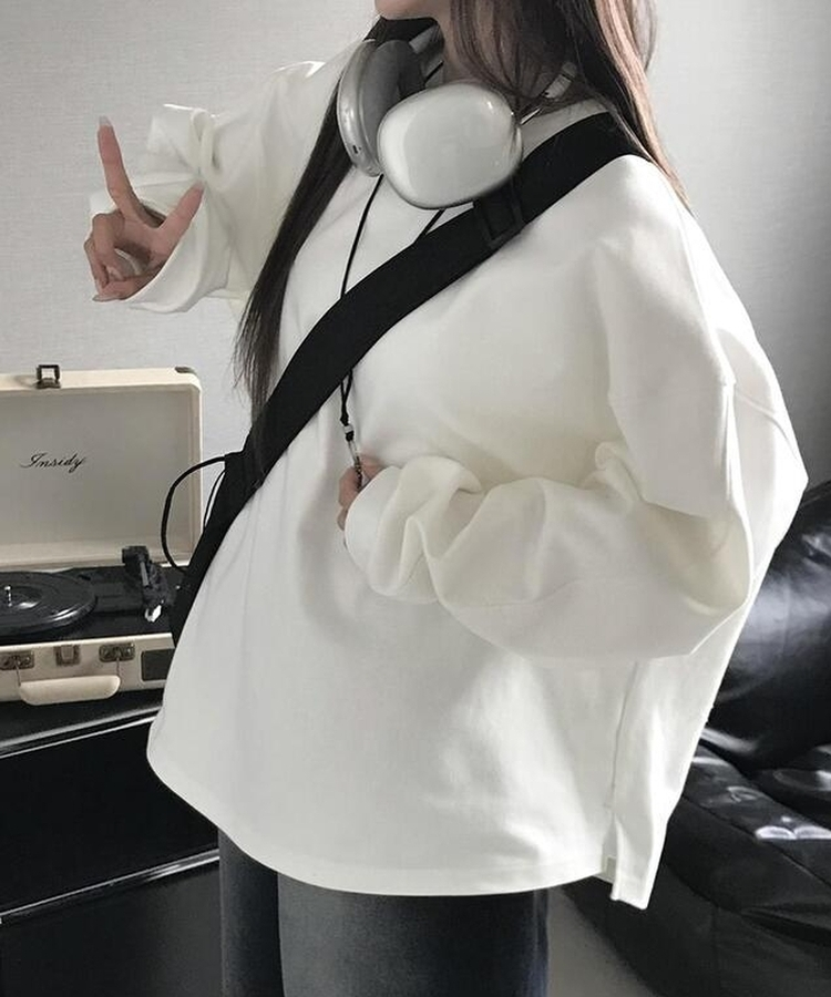 無地スリットTシャツ(6color) IVORY