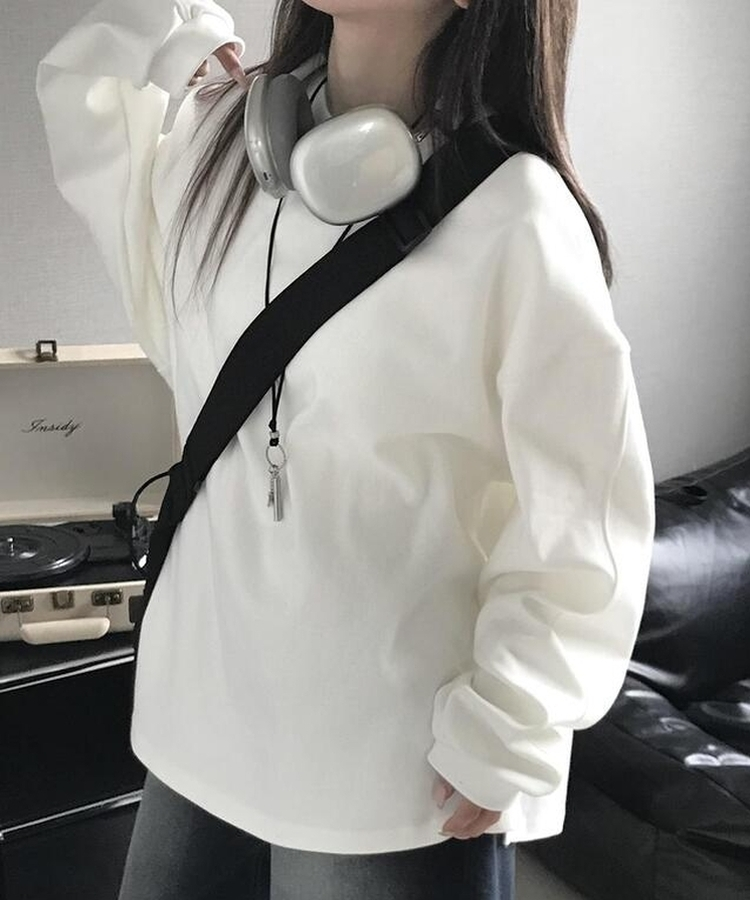 無地スリットTシャツ(6color) IVORY