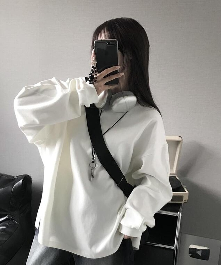 無地スリットTシャツ(6color) IVORY