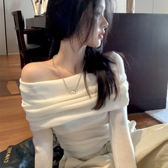 オフショルダーニット(5color) WHITE