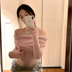 オフショルダーニット(5color) PINK
