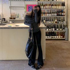 オフショルダーニット(5color) DEEP GRAY