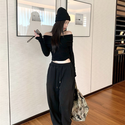 オフショルダーニット(5color) BLACK