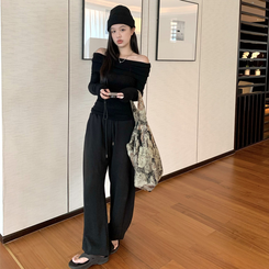 オフショルダーニット(5color) BLACK