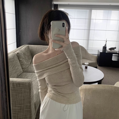 オフショルダーニット(5color) BEIGE