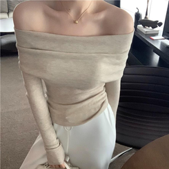 オフショルダーニット(5color) BEIGE