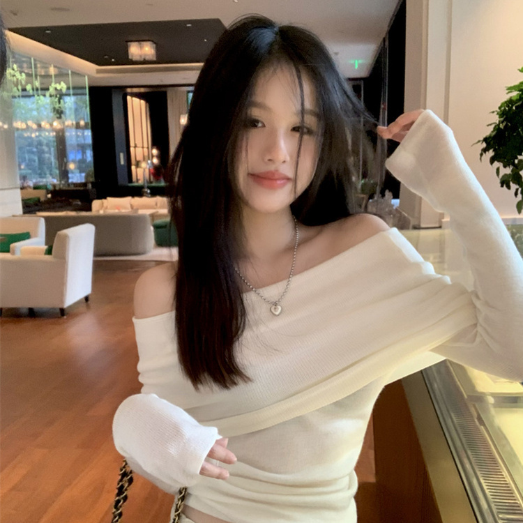 オフショルダーニット(5color) WHITE