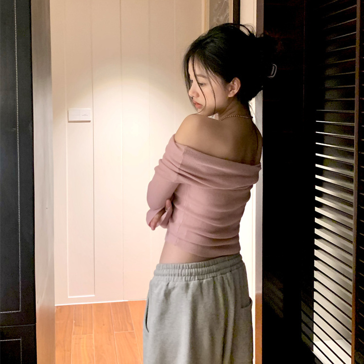 オフショルダーニット(5color) PINK