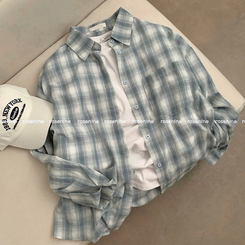 オーバーフィットチェックシャツ