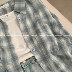 オーバーフィットチェックシャツ