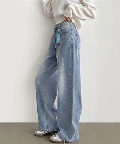 デニム 【丈別】ワイドウォッシングデニムパンツ(5color) LIGHT BLUE