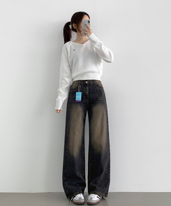 デニム 【丈別】ワイドウォッシングデニムパンツ(5color) VINTAGE