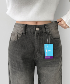 デニム 【丈別】ワイドウォッシングデニムパンツ(5color) BLACK DENIM