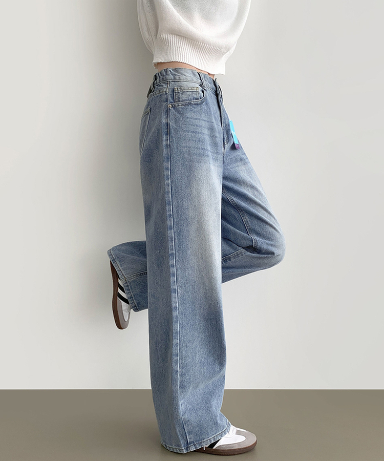 【丈別】ワイドウォッシングデニムパンツ(5color) LIGHT BLUE