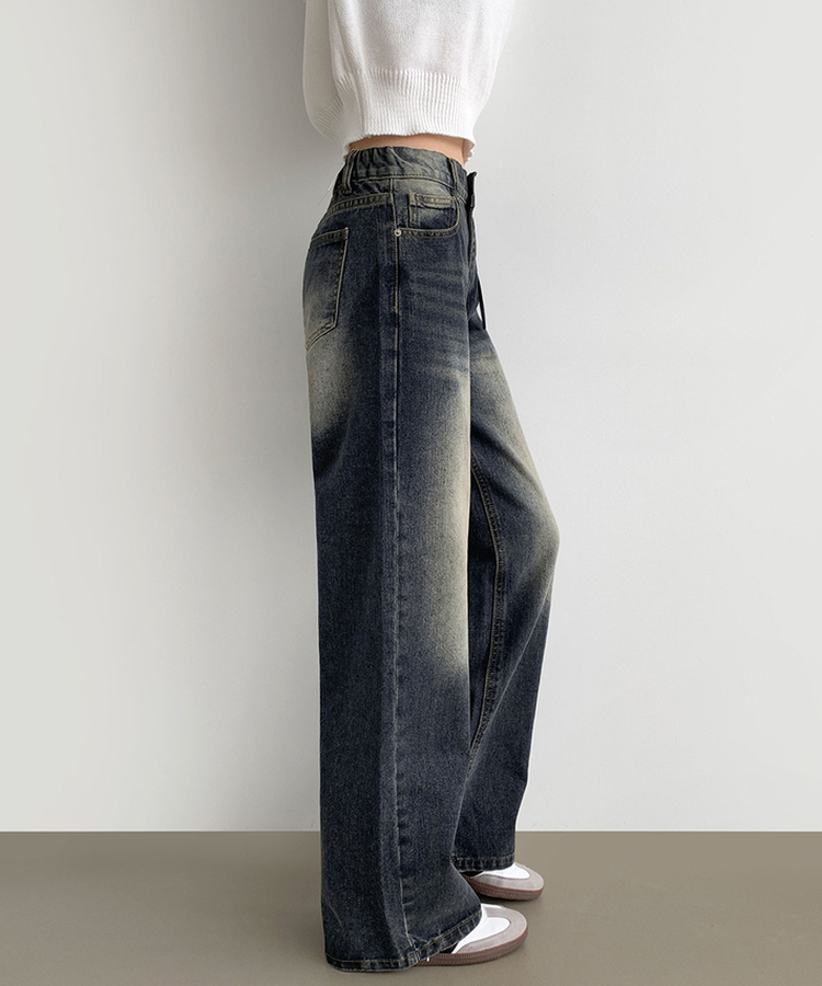 【丈別】ワイドウォッシングデニムパンツ(5color) DARK DENIM