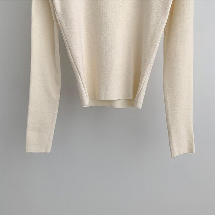 페이사 홀터넥 리본 스트랩 끈 긴팔 골지 니트