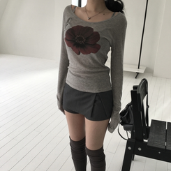ミニスカート ローサイドスカートパンツ GREY