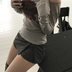 ミニスカート ローサイドスカートパンツ GREY