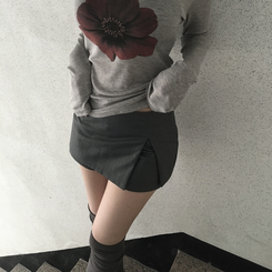 ミニスカート ローサイドスカートパンツ GREY