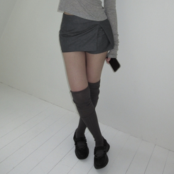 ミニスカート ローサイドスカートパンツ GREY