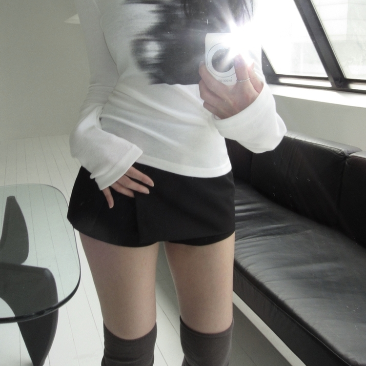 ローサイドスカートパンツ BLACK