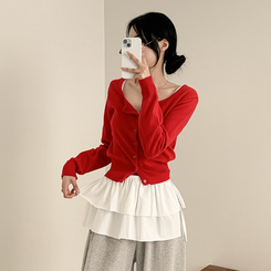 ミニスカート レイヤードティアードラップスカート IVORY