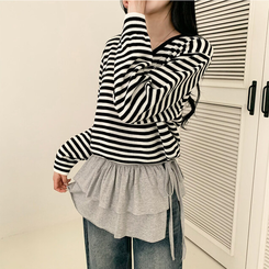 ミニスカート レイヤードティアードラップスカート MELANGE GRAY