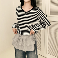 ミニスカート レイヤードティアードラップスカート MELANGE GRAY