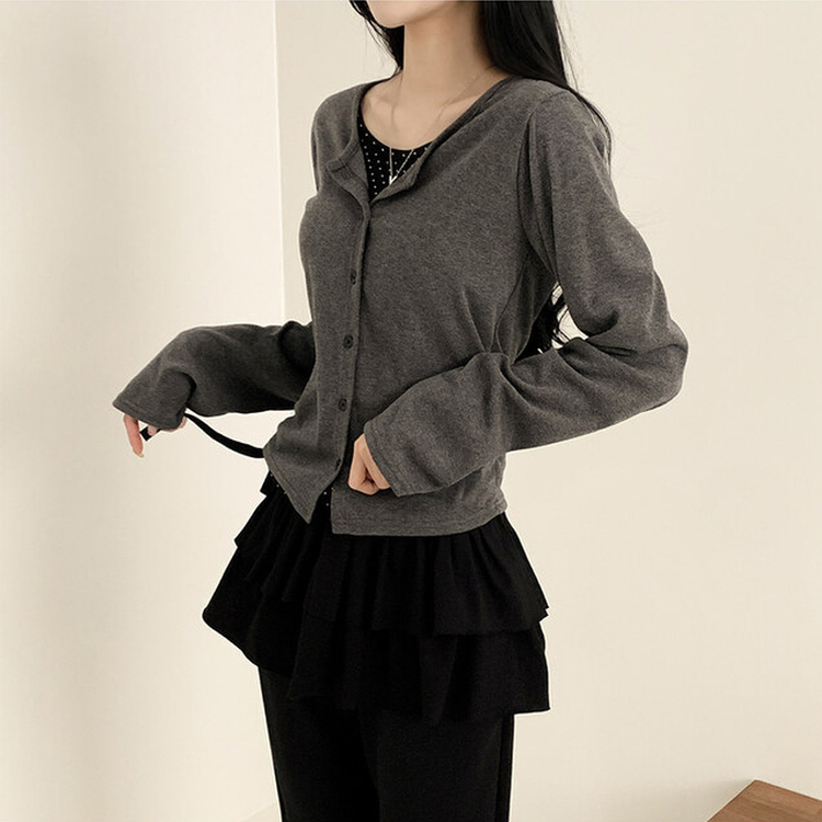 レイヤードティアードラップスカート BLACK