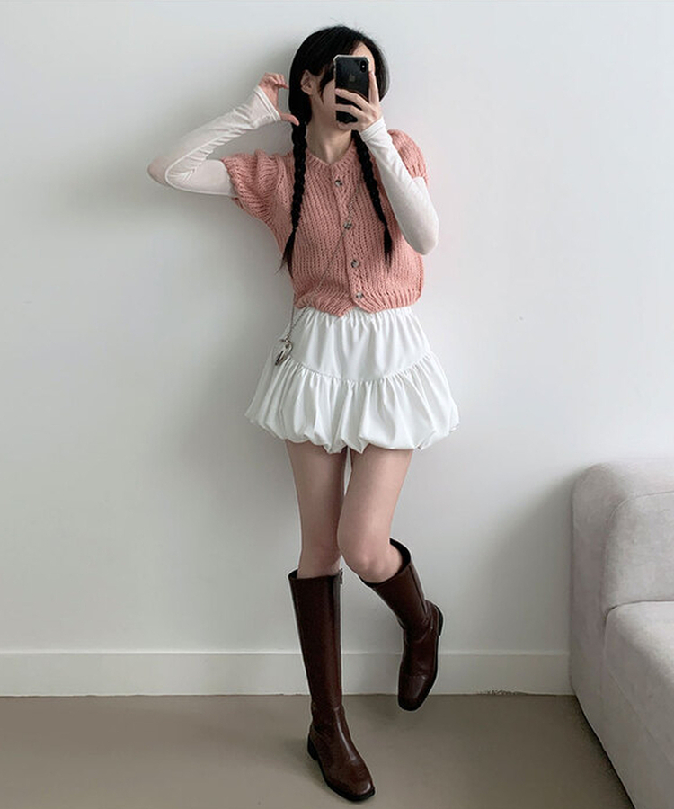 ティアードAラインバルーンスカート IVORY