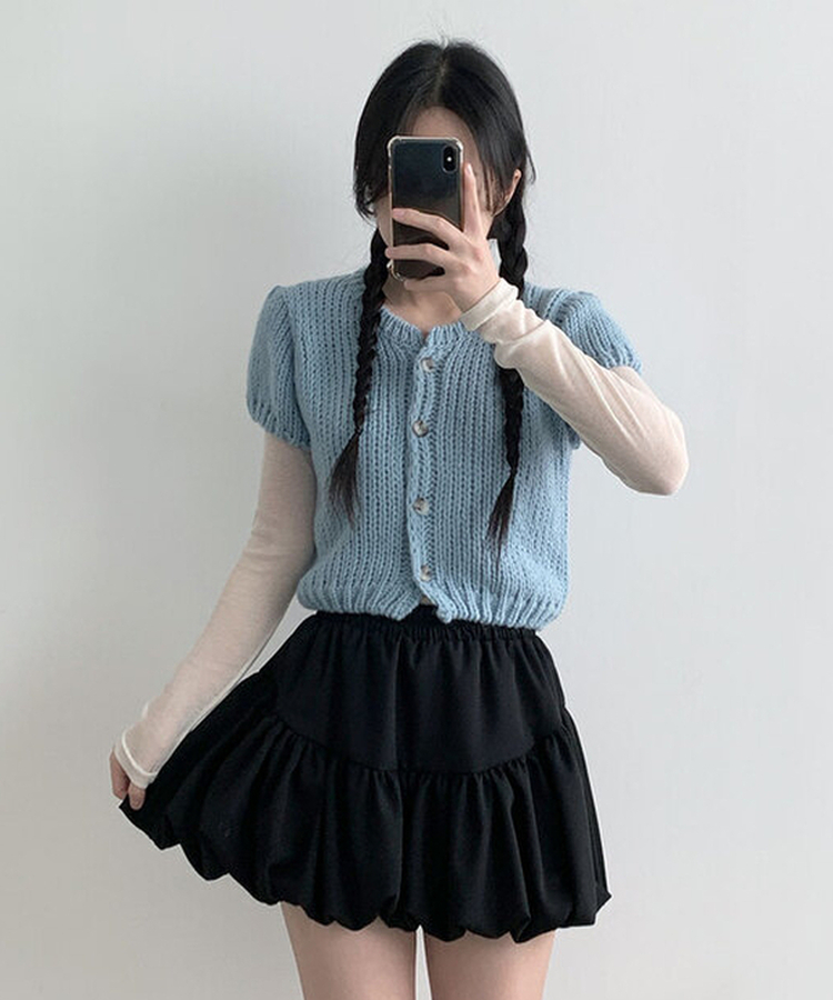 ティアードAラインバルーンスカート BLACK